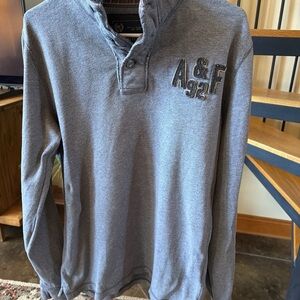 Vintage Abercrombie & Fitch Gray Men's Shirt medium